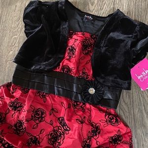 NWT By and By Girl red rose party dress
